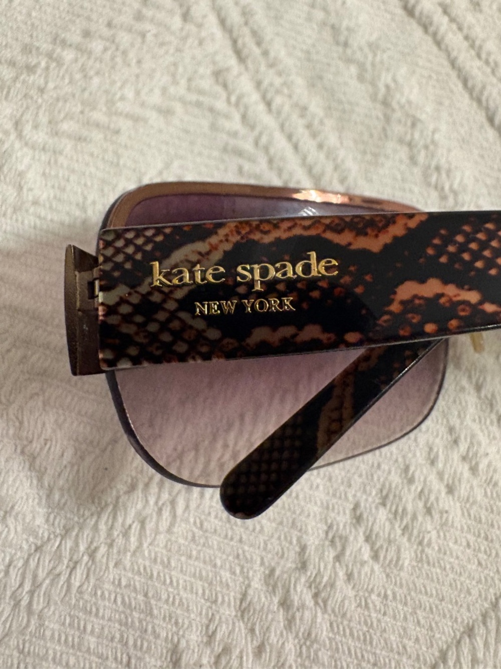 Authentic Kate Spade Nia/S Sunglasses Brown Gradient Python Print